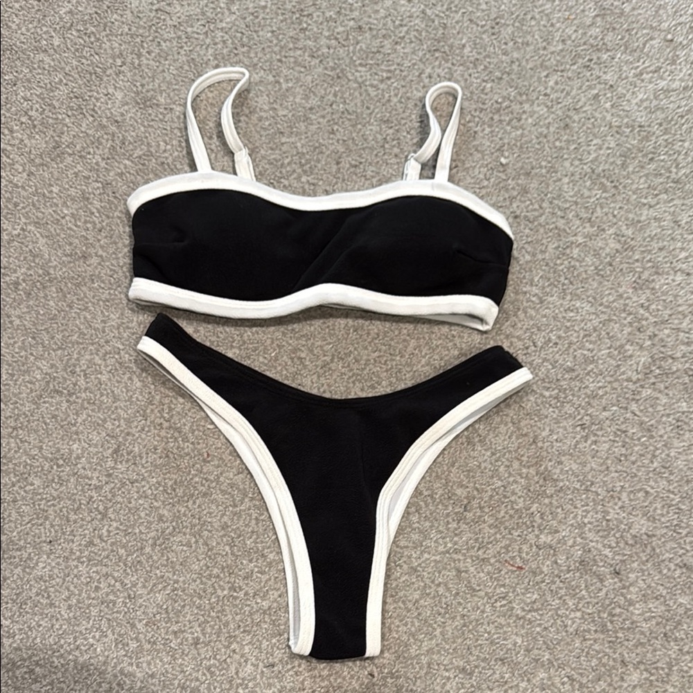 Black and White Bikini Set